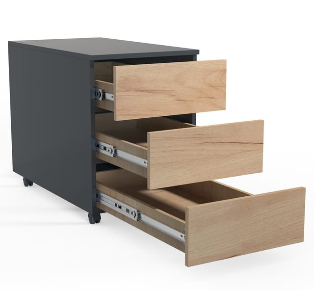 VCM Rollcontainer Beistellcontainer mit Schubladen Maße ca. H. 55 x B. 39 x T. 70 cm Bürocontainer - Dalosa 3 Schubladen