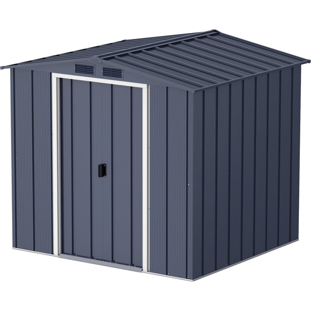 Duramax Metall Gartenhaus 202x174 Geräteschuppen Garten Gerätehaus Schiebetüren, H. 181 x B. 202 x T. 174 cm, Metall