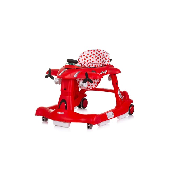 Chipolino Lauflernhilfe Airplane 3 in 1 Lauflernwagen, Musik, Schiebespielzeug rot