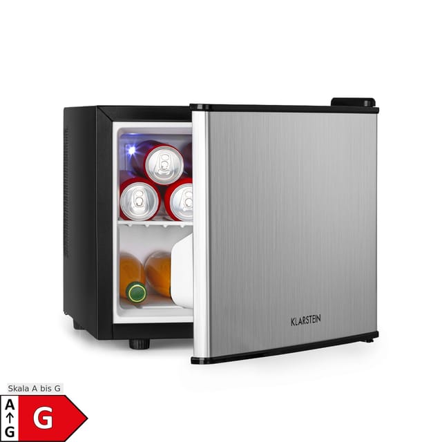 Geheimversteck Mini-Kühlschrank 2 Ebenen 17Ltr. 26dB thermoelektrisch Silber