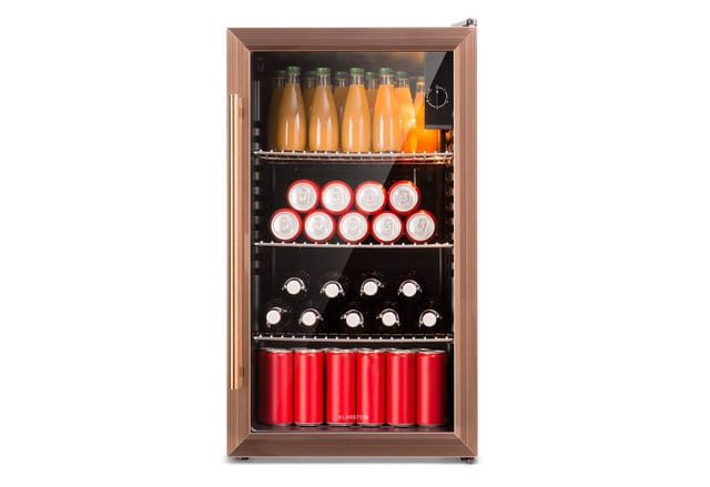 Beersafe XXL Kühlschrank 80 Liter 3 Böden Panoramaglastür Kupfer-Metallic 80 Liter