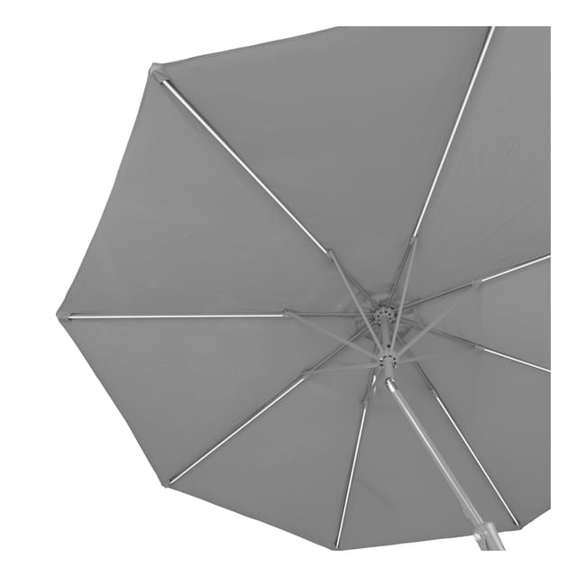 Blumfeldt Calais Sonnenschirm LED Aluminium-Rahmen Polyester-Bespannung UV 50 Grau