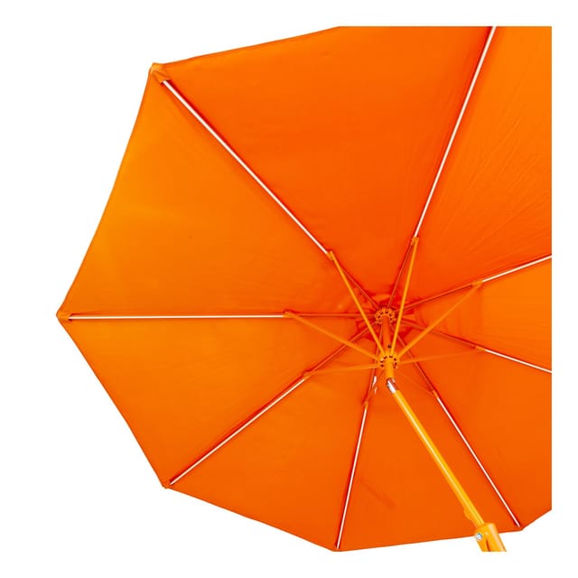 Blumfeldt Calais Sonnenschirm LED Aluminium-Rahmen Polyester-Bespannung UV 50 Orange