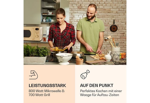 Julieta Mikrowelle mit Grill 20l 700 / 800 W Ø25,5cm 8 Programme Creme