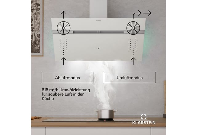 Alina Dunstabzugshaube 90 cm Smart 615 m³/h Leise EEK A