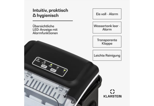 Caldwell Eiswürfelmaschine Bulleteis 12kg/24h Wassertank: 1,3 l Schwarz 1.3 Liter