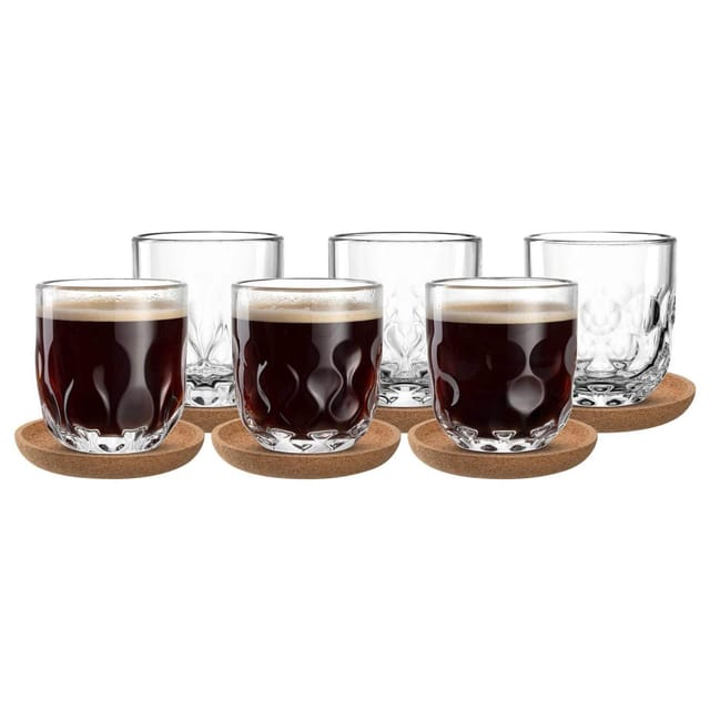 Leonardo Kaffeegläser mit Untersetzer Gocce 220 ml 6er Set
