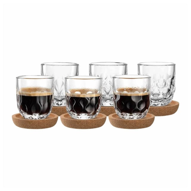 Leonardo Espressogläser mit Untersetzer Gocce 60 ml 6er Set