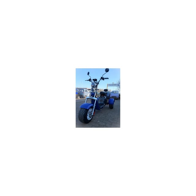 Madat CP-3 Elektro-Dreirad – E-Scooter & Chopper 45 km/h (25 km/h option) 40 Ah Akku 60–90 km Reichweite mit 2 Akkus Blau