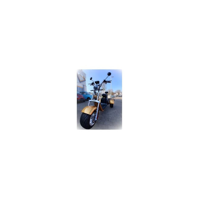 Madat CP-3 Elektro-Dreirad – E-Scooter & Chopper 45 km/h (25 km/h option) 40 Ah Akku 60–90 km Reichweite mit 2 Akkus Gold