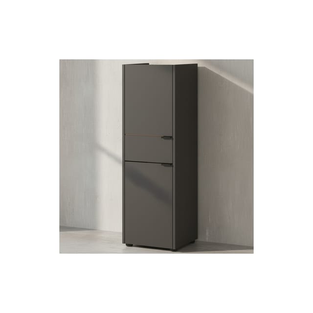 Schrank mit Schublade, 34x34x111, Navarra-Eiche, Leise Schließtechnik, Kollektion "Avis" für Bad. Farbe: Anthrazit-Beige Kadima Design
