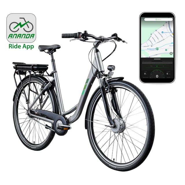 Zündapp Z502 E Bike Damen 28 Zoll Pedelec 155-180 cm Elektrofahrrad grau/grün 50 cm