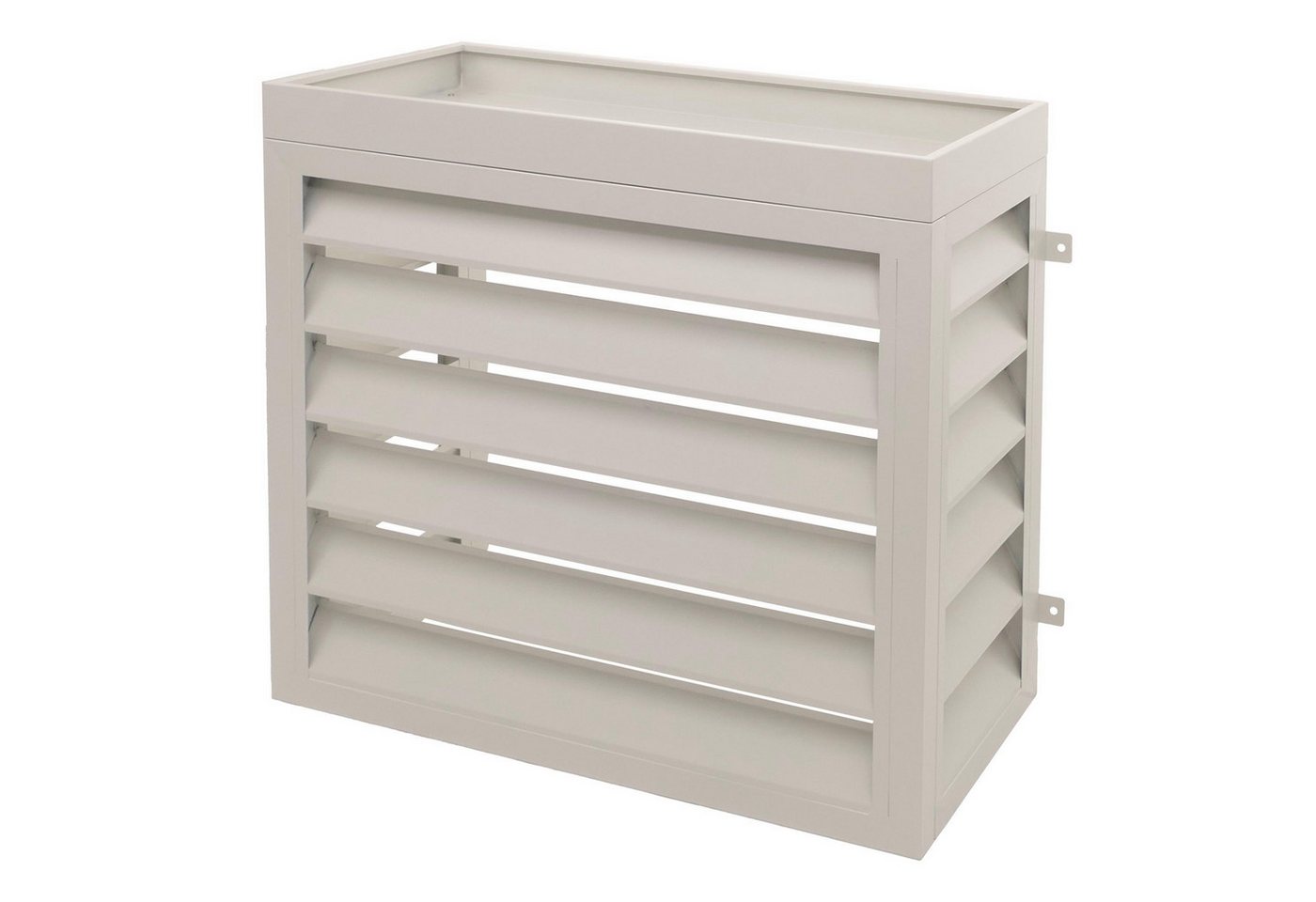 Verkleidung für Klimaanlage/Wärmepumpe MCW-O43, Abdeckung Schutzgitter Pflanzkasten, Metall 80x90x38cm ~ grau-weiß Bild 5