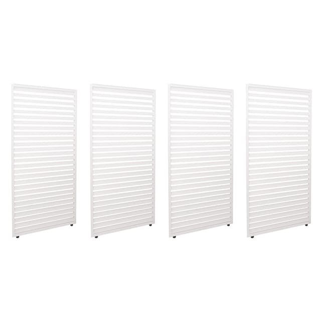 4er-Set Aluminium Paneele für Pergola MCW-L46, Terrassenüberdachung, Lamellenpaneel Modul, 204x369cm ~ weiß
