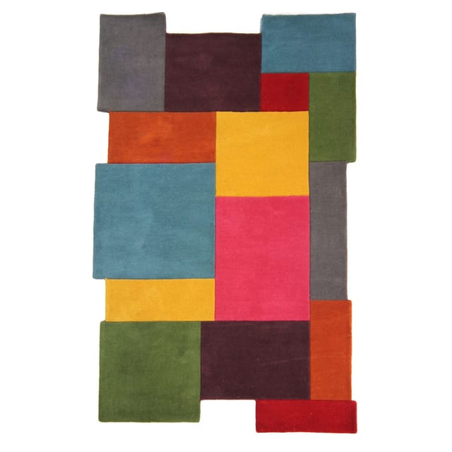 Handgetufteter Wollteppich "Thames Eva" - Geometrisch & Modern. Farbe: Multi, 120x180 cm Kadima Design