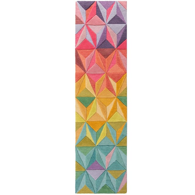 Luxus-Handgetufteter Wollteppich "Derwent Tilly" Multi-Farben. 60x230 cm Kadima Design