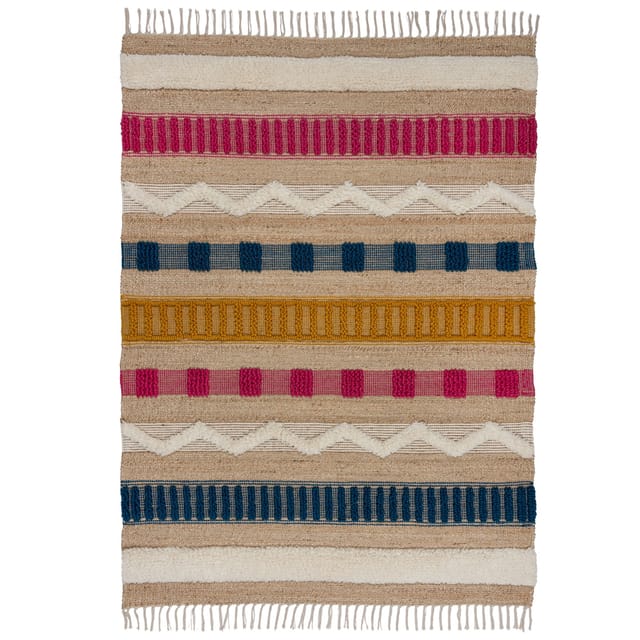 Handgewebter Naturteppich in Skandi-Tönen "Wharfe". Farbe: Multi, 160x230 cm Kadima Design