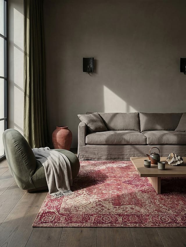 Vielseitiger Vintage Teppich "Coquet Tara". Farbe: Rosa, 120x170 cm Kadima Design