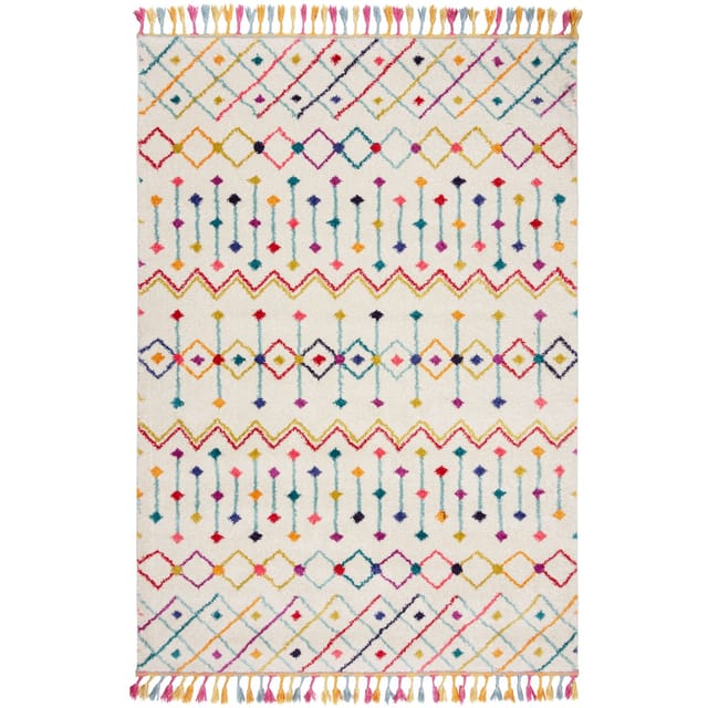 Moderner Berber-Teppich mit Fransen "Arun Gina" . 200x290 cm Kadima Design