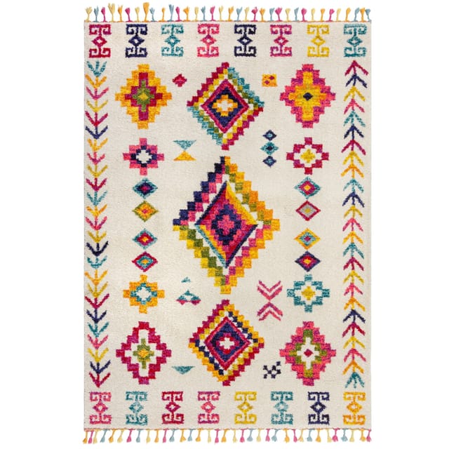 Vielseitiger Hochflor-Teppich "Arun Liz" mit Farbakzenten. 120x170 cm Kadima Design