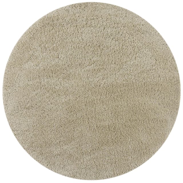 Strapazierfähiger & Kuscheliger Hochflor-Teppich "Lyne". Farbe: Beige, 133x133 cm Kadima Design