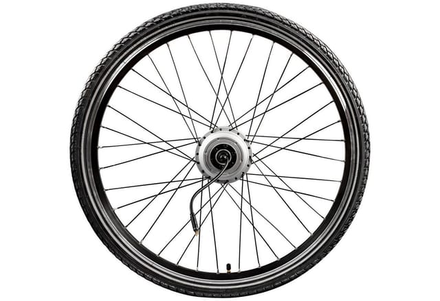Tretwerk Komplettrad E Bike Vorderrad 26 Zoll Trekking Rad Felge mit Reifen Kenda K1172 und Ananda Hilfsmotor für Fahrrad Cityrad