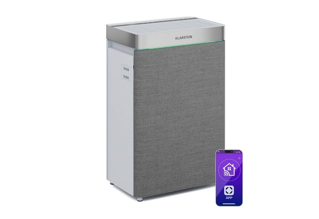 Klarstein AireLux Smart, Air Purifier & Humidifier 2-in-1, CADR 400 m³/h, Grey