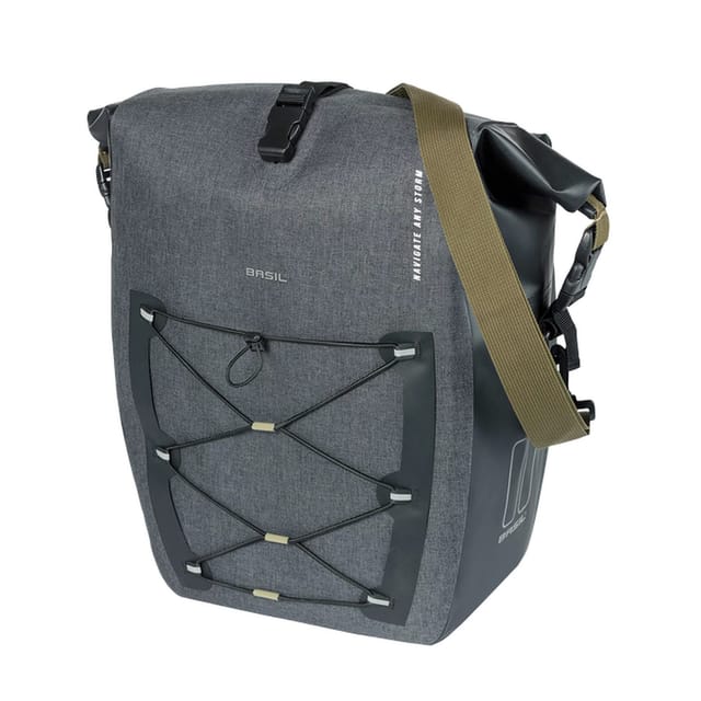 BASIL Gepäckträger-Tasche "Navigator Storm MIK Studs L", grau