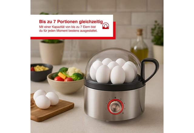 Solis Eierkocher, Cool-Touch-Griff, Timer, Kocheinsatz, 7 Eier
