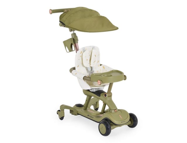 Byox Kinderroller Cornet 6 in 1 Multifunktionsroller Rutscher Musik Becherhalter grün