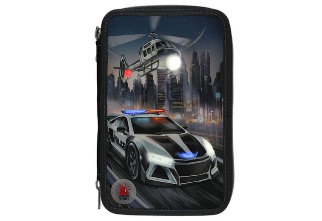 Depesche 3-Fach Federtasche LED Monster Cars 7,5 x 13 x 20 cm