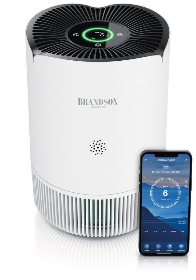 Brandson Luftreiniger HEPA Aktivkohlefilter, Smart Home App, Air Purifier 158 m³/h, Allergiker geeignet, leise, 45 m²