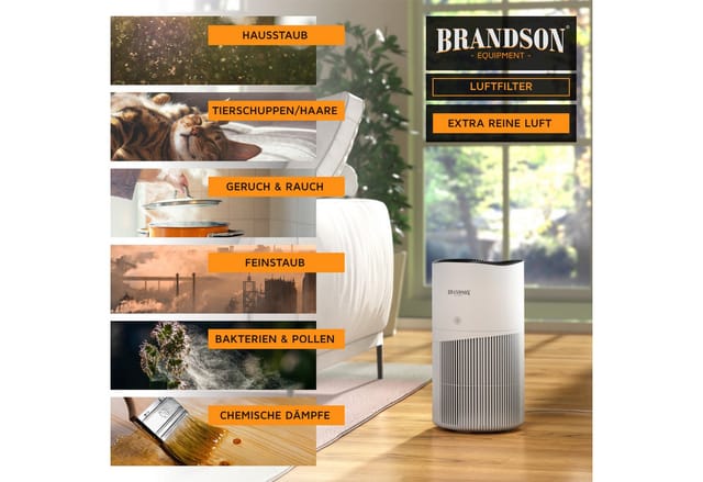 Brandson Ersatzfilter Luftreiniger, HEPA13, Aktivkohle, Vorfilter, 4-in-1 Filtersystem, Austausch-Set