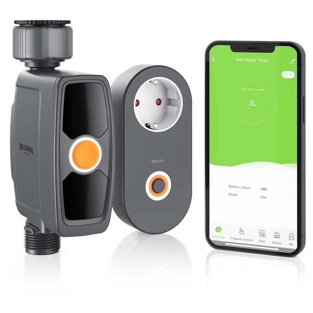 Brandson Bewässerungssteuerung mit Wifi-Verbindung, automatische Bewässerung, Garten Timer