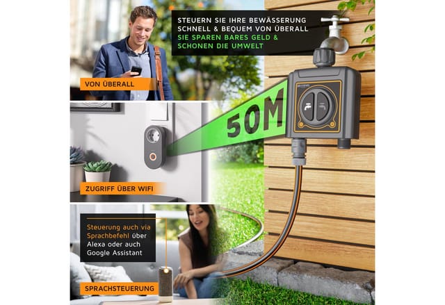 Brandson Wifi Bewässerungsuhr, automatische Gartenbewässerung, Wasserzeitschaltuhr, systemfähig