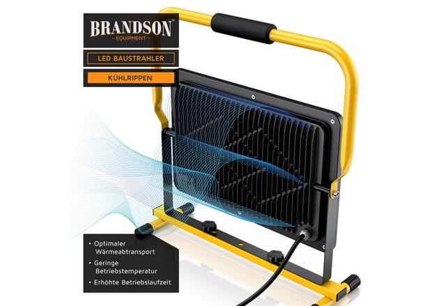 Brandson LED Baustrahler, 150 W, Arbeitsleuchte, warmweiß, robust