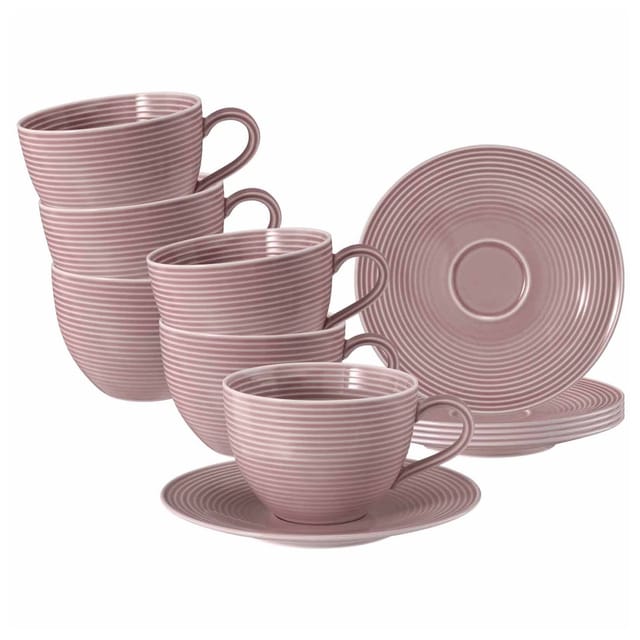Seltmann Weiden Milchkaffeetassen mit Untertassen Beat Color Glaze 350 ml 6er Set