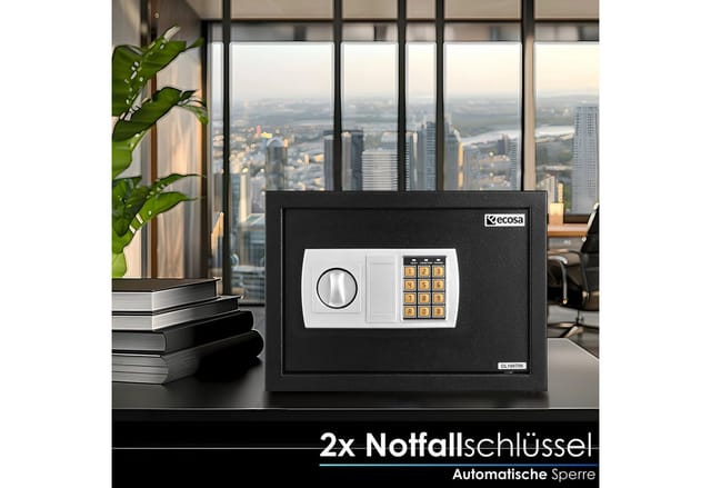 Ecosa Tresor elektronisch mit Kombinationsschloss u. Schlüssel für Zuhause