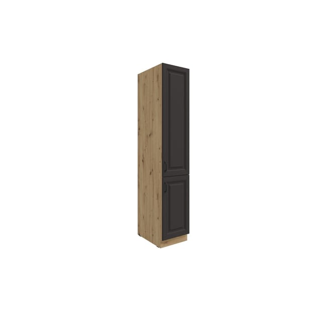 Küchen Vorratshochschrank 40 cm Stilo Grau Küchenzeile Küchenblock Landhaus