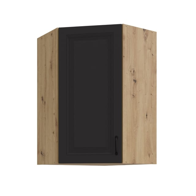 Eckhängeschrank 60x60 cm Stilo Grau Küchenzeile Küchenblock Landhaus Höhe 90 cm