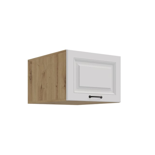 Aufsatzschrank Hochschrank 50 cm STILO Weiss Küchenzeile Küchenblock Küche