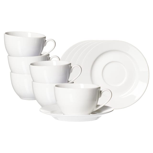 Ritzenhoff & Breker Kaffeetassen mit Untertassen Volos 220 ml 6er Set