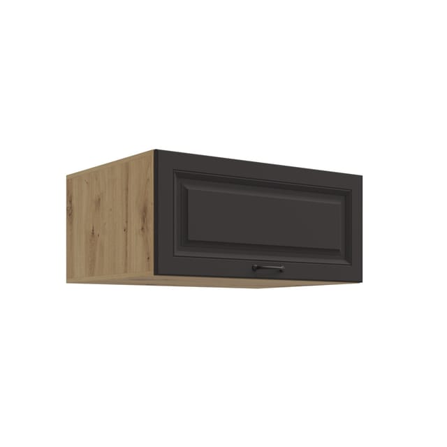 Aufsatzschrank Hochschrank 80 cm STILO Grau Küchenzeile Küchenblock Küche
