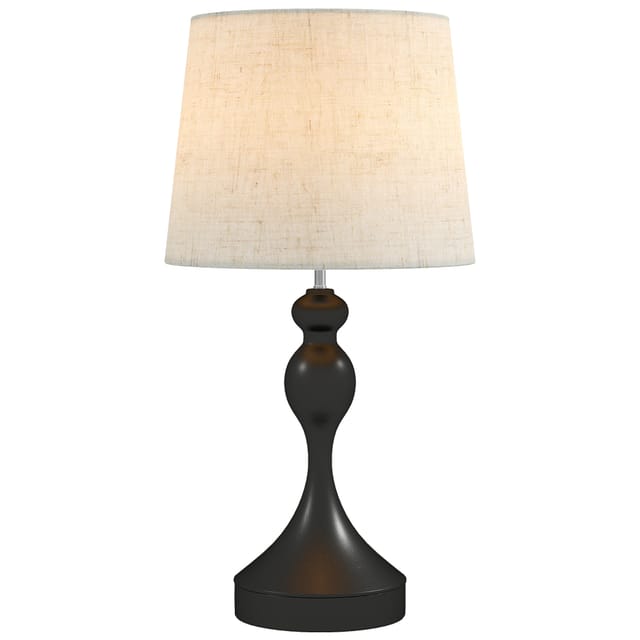Lampadaire Led À 3 Températures De Couleur, Lampe De Chevet Avec Ports De Charge Usb A+c, Abat-jour En Lin, Noir
