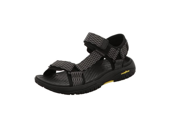 Skechers 204351 BKGY LOMELL - RIP TIDE Schwarz Sandal Gr. 41