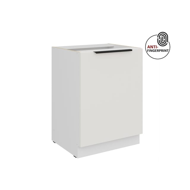 Küchen Unterschrank 60 Küche ARIA Weiss ultra matt Anti Fingerprint Küchenzeile