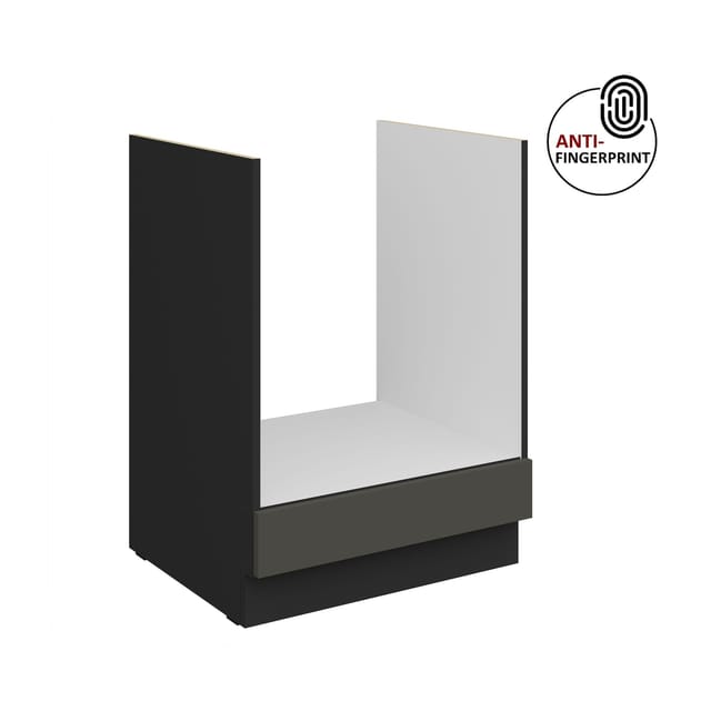 Küchen Herdschrank 60 Küche ARIA Graphite matt Anti Fingerprint Küchenzeile