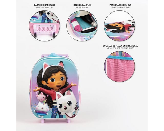Dollhouse Kinder Trolley Rucksack – 3D Schulrucksack, Reisetasche