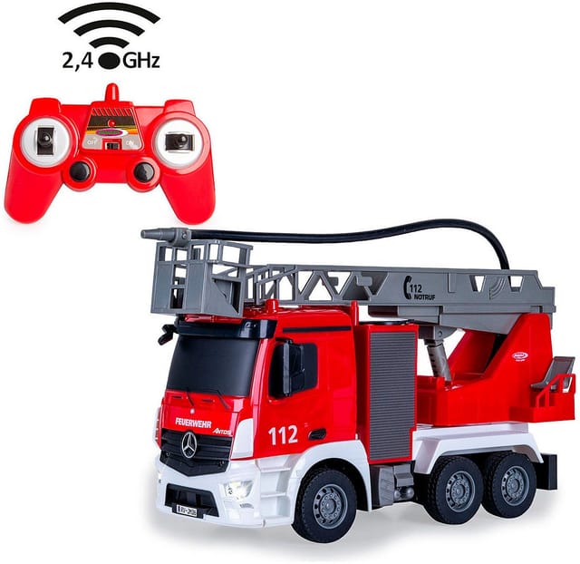 JAMARA Feuerwehr Drehleiter Mercedes -Benz Antos 1:26 2,4GHz mit Spritzfunktion