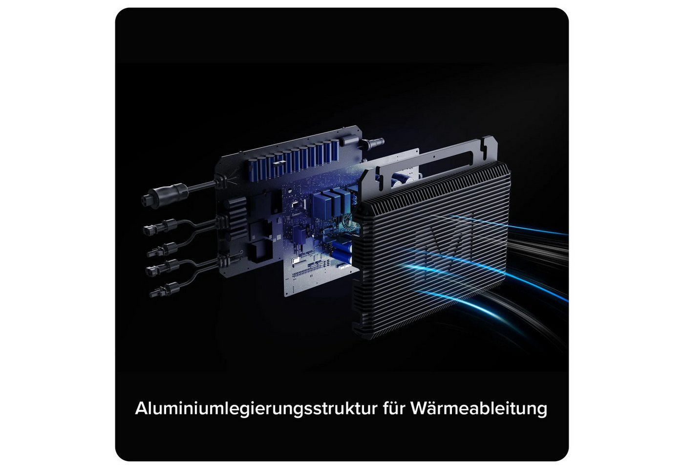 MARSTEK Mikro-Wechselrichter 800 W MST-MI0800 für Balkonkraftwerk, IP67 wetterfest, Plug-&-Play Installation, 2 MPPT, Bluetooth & WIFI, inkl. 5 m Anschlusskabel, Micro Inverter Bild 5